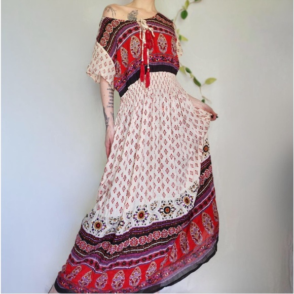 Cream coloured boho maxi dress - Picture 6 of 7